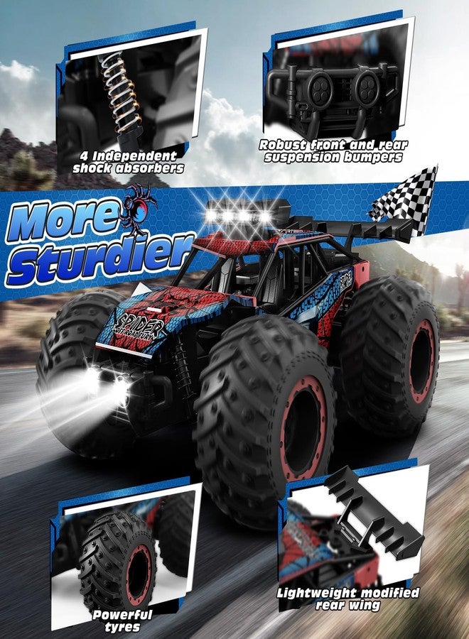 Tecnock RC Truck Remote Control Car for Kids Ages 6-8 8-12, 1/20 Scale Off Road 2WD RC Cars with LED Lights and 50 Min Run Time, 2.4GHz All Terrain Toys Vehicle, Gifts for Boys Girls - Image 5